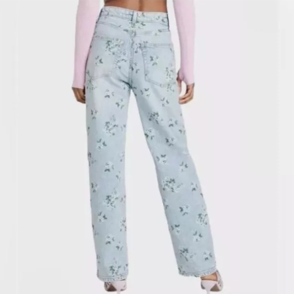 Wild Fable 90s relaxed straight floral print denim jeans - Picture 3 of 9